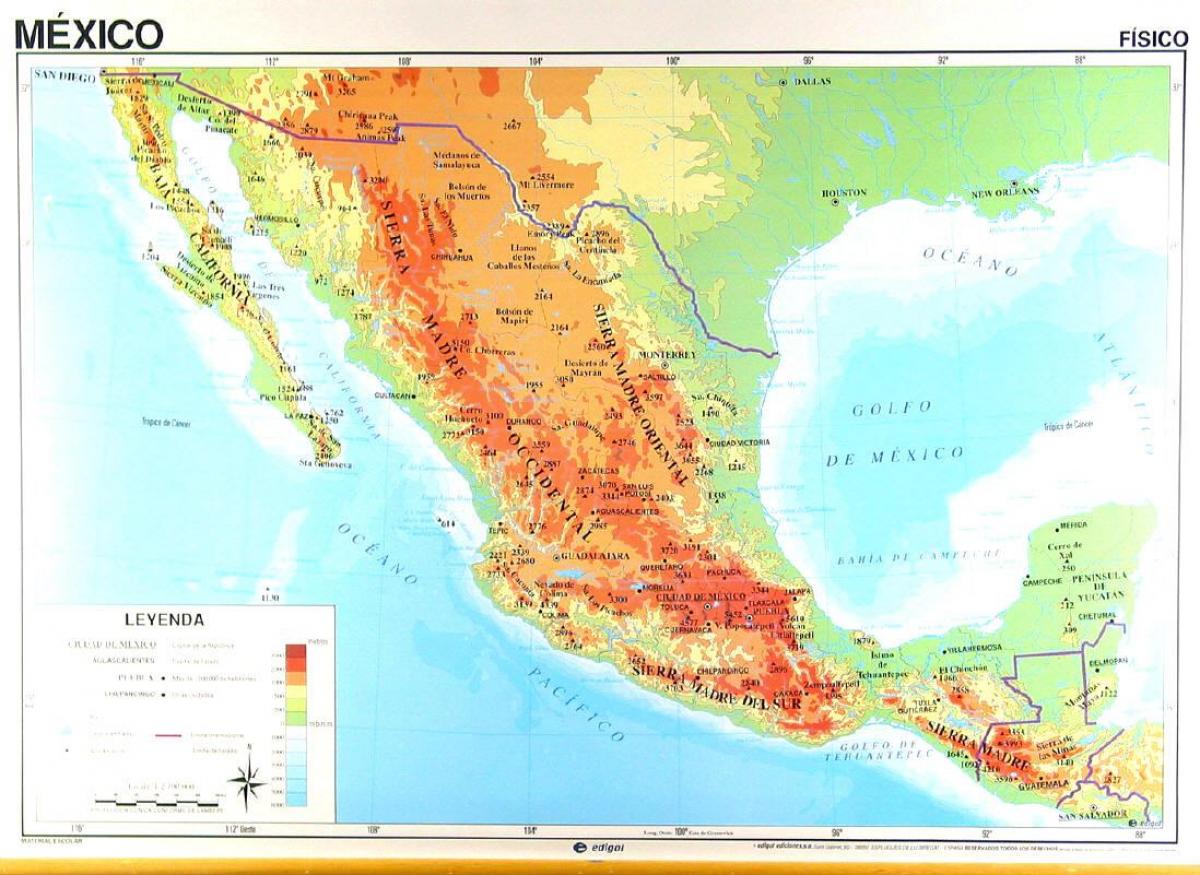 geografisk karta Mexiko