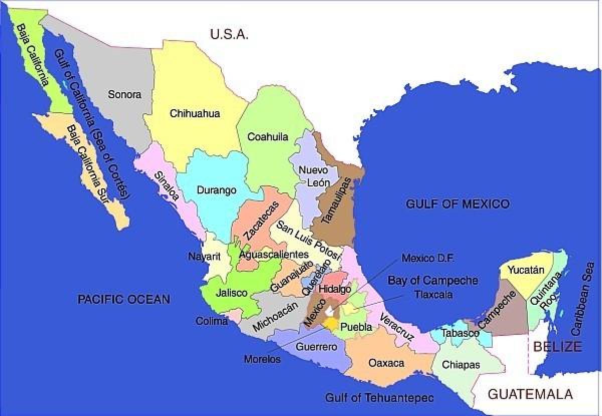 kartan över Mexico stater