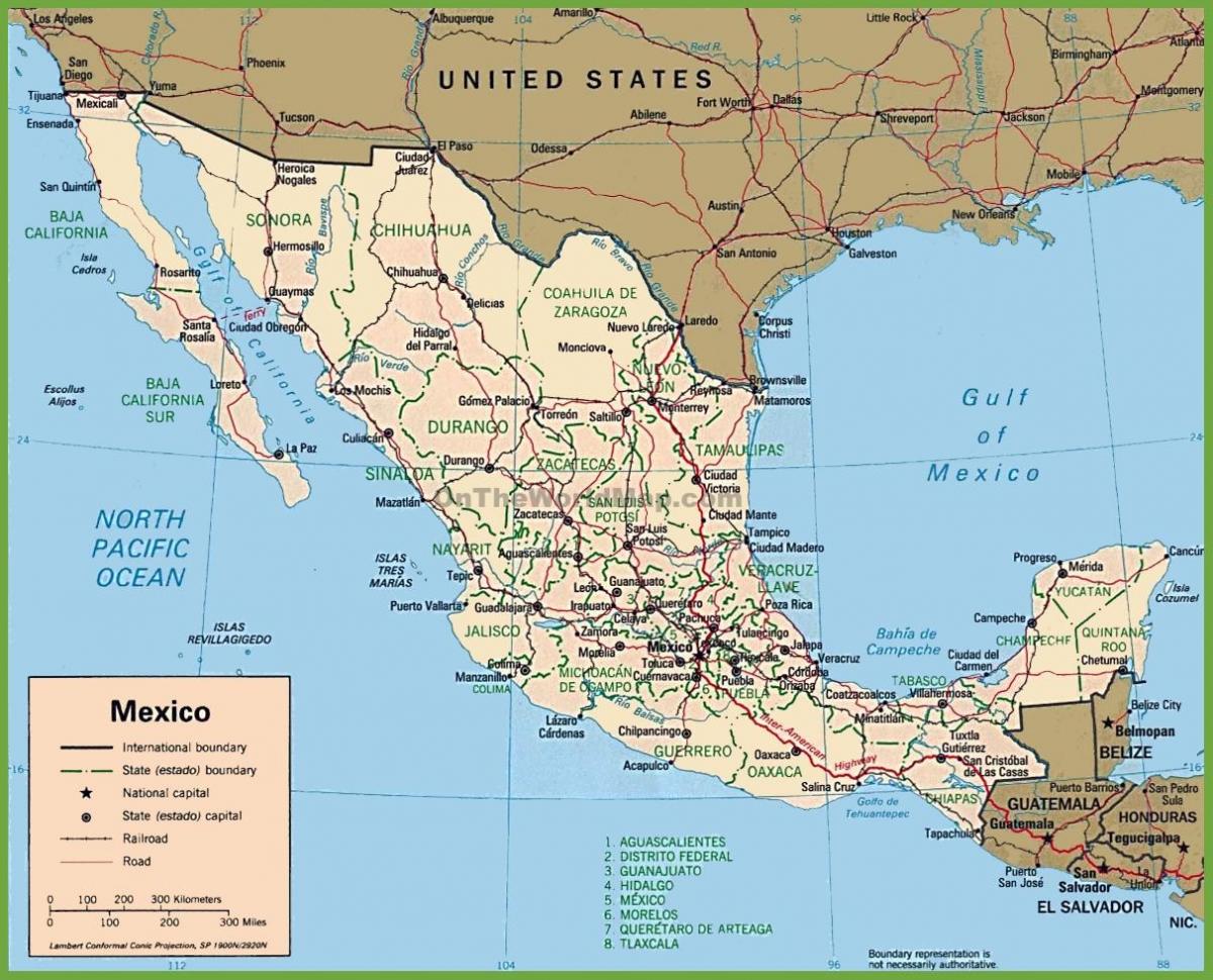 Mexiko på karta