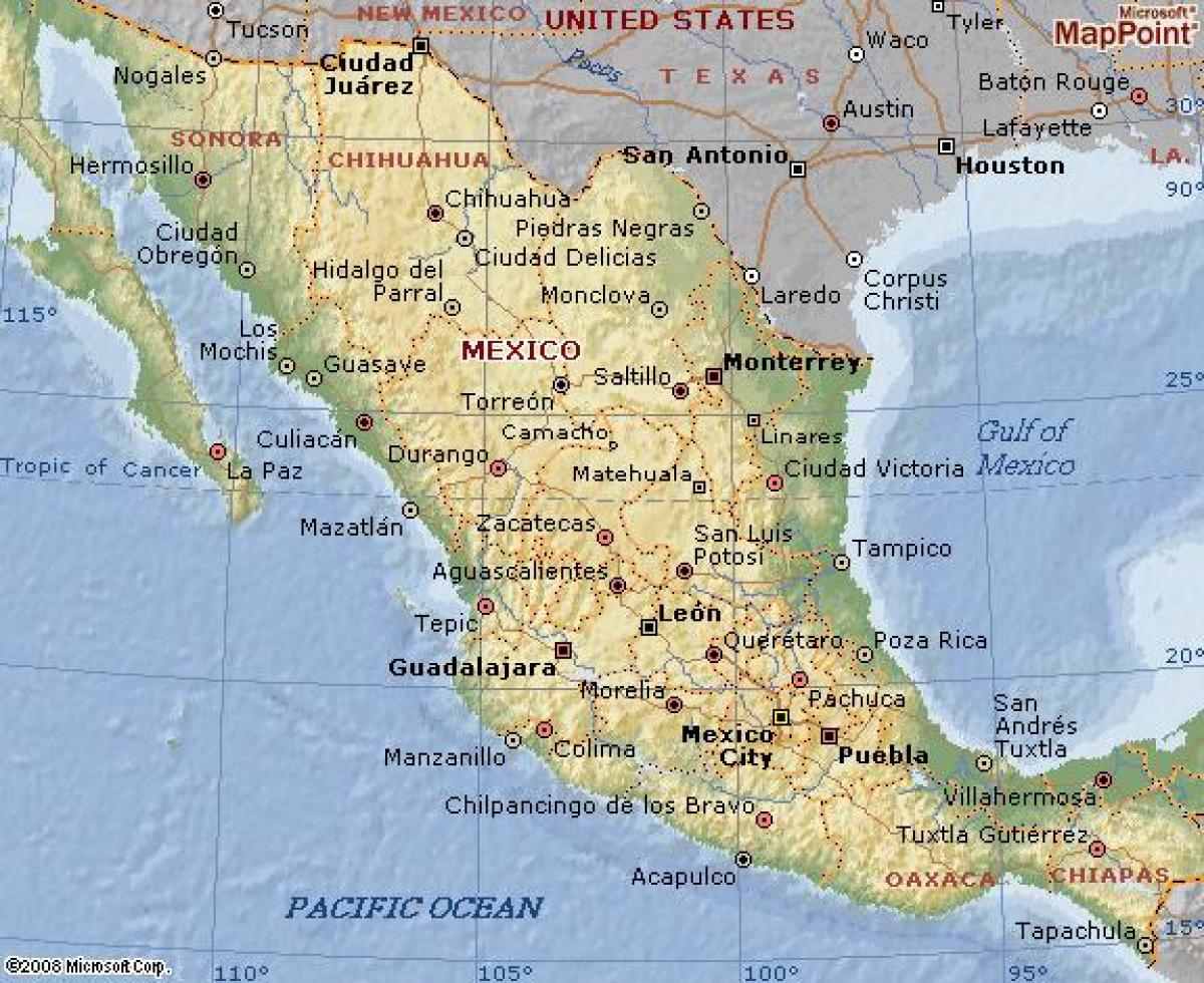 geografi Mexiko karta