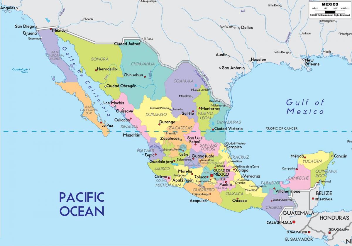 städer som Mexico karta