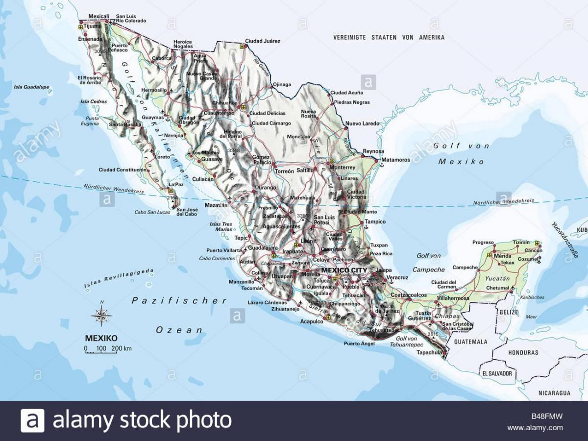 karta över Mexiko ocean