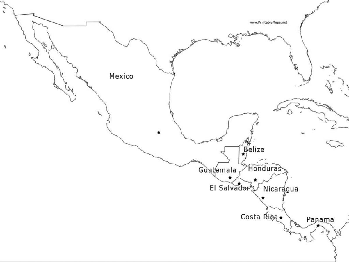karta Mexiko och centralamerika