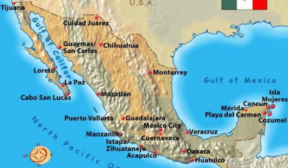 Mexiko semester destinationer karta