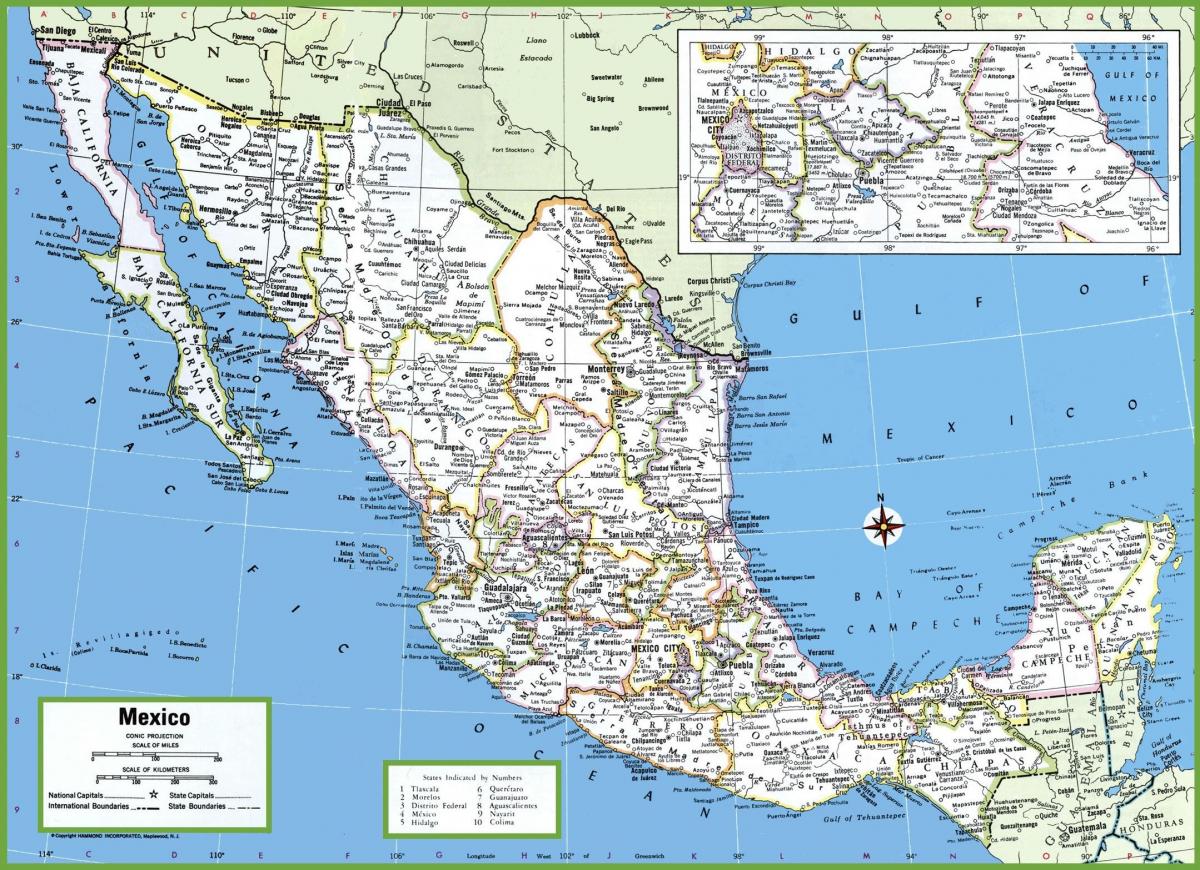 städer i Mexiko karta