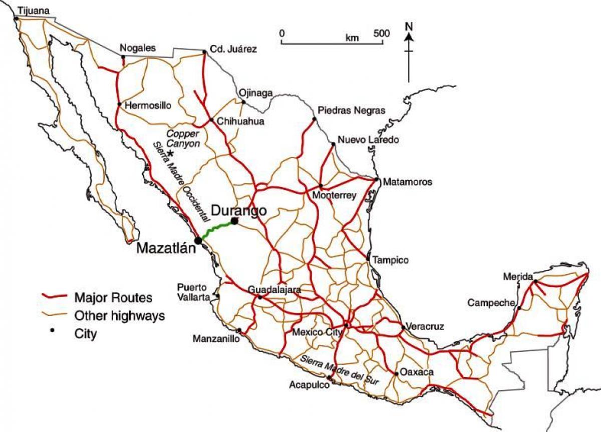 mexikansk toll road karta