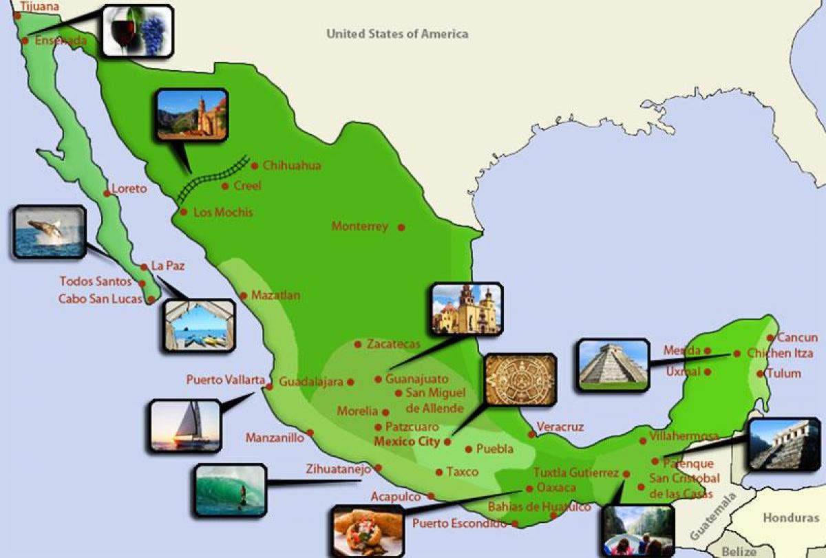 turist karta Mexiko