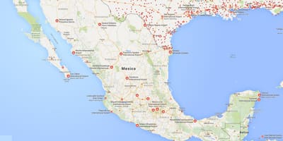 Flygplatser i Mexiko karta
