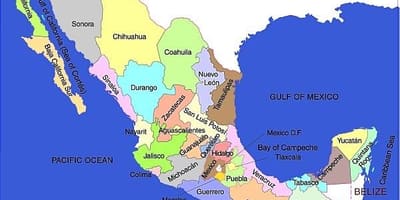 Kartan över Mexico stater