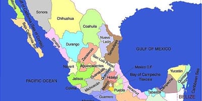 Mexiko karta över stater