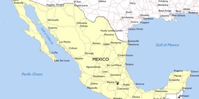 Karta över Mexico storm