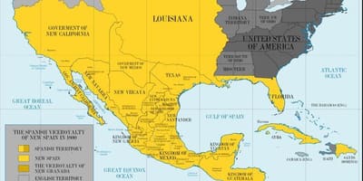 Karta över Mexiko 1800