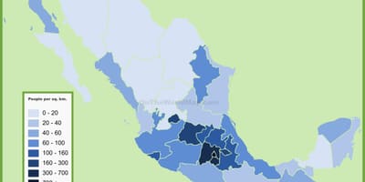 Befolkningstäthet karta Mexiko