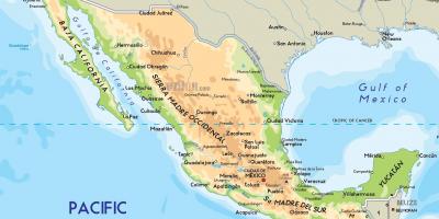 Mexiko fysisk karta