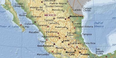 Geografi Mexiko karta