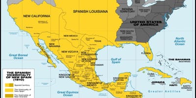Karta över Mexiko i 1800