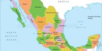 Karta Mexiko stater