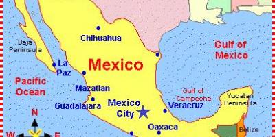 En karta över Mexiko
