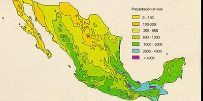 Karta över Mexiko regn