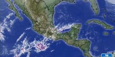 Satellit väder karta över Mexiko