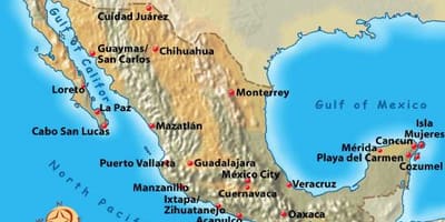 Mexiko semester destinationer karta