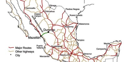 Mexikansk toll road karta