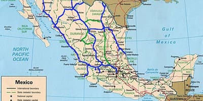 Karta över Mexiko transporter