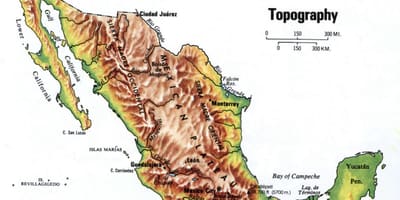 Mexiko topografisk karta