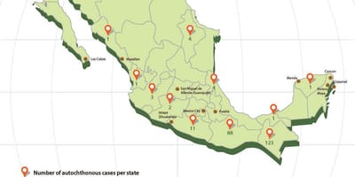 Zika Mexiko karta